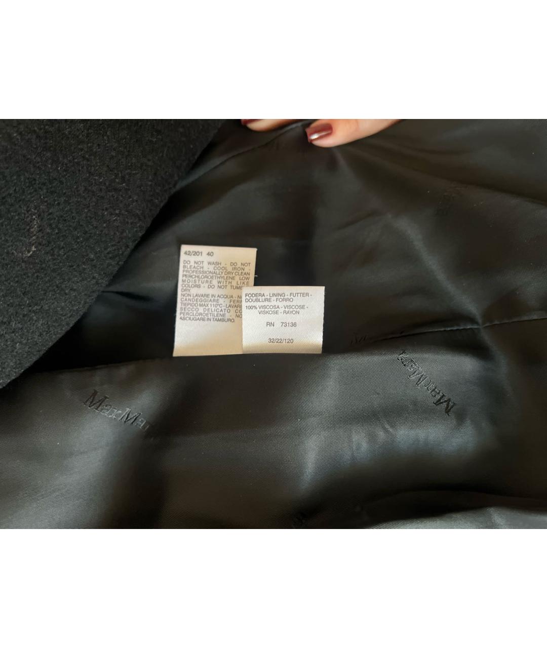 MAX MARA Черное шерстяное пальто, фото 5