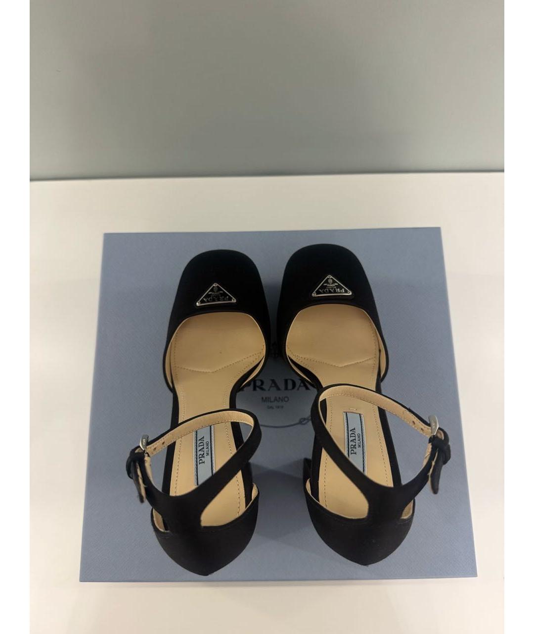 PRADA Черные текстильные туфли, фото 3