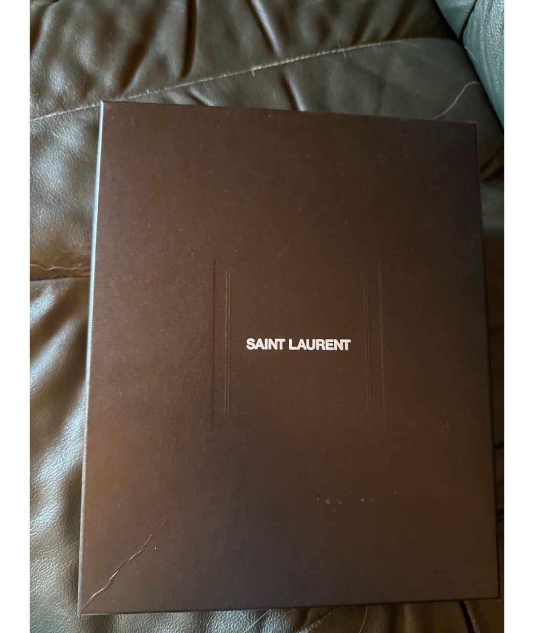 SAINT LAURENT Бордовая кожаная сумка с короткими ручками, фото 6