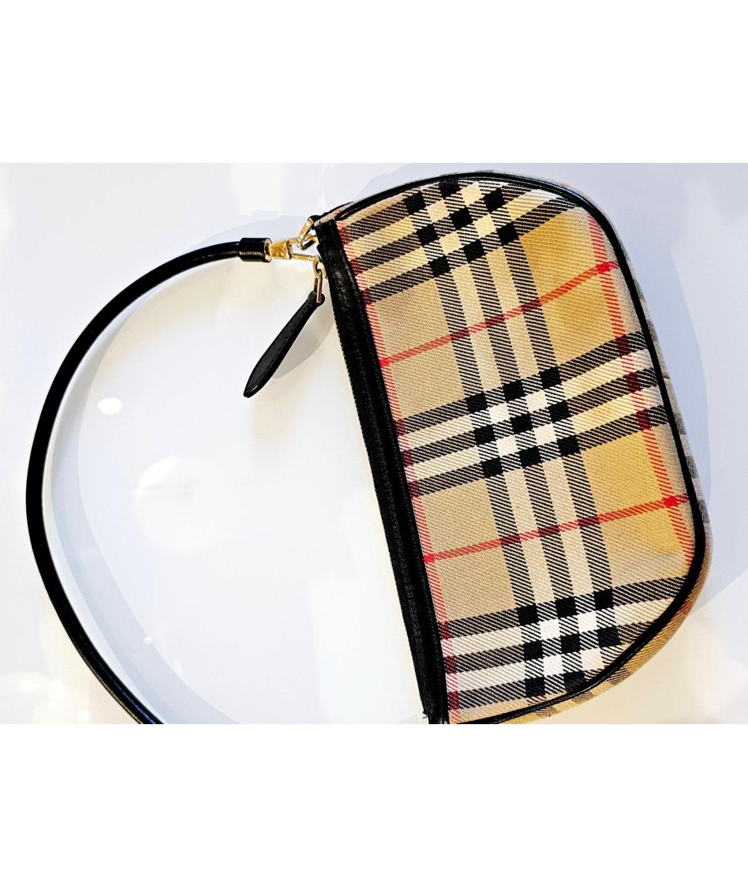 BURBERRY Бежевая кожаная сумка с короткими ручками, фото 7