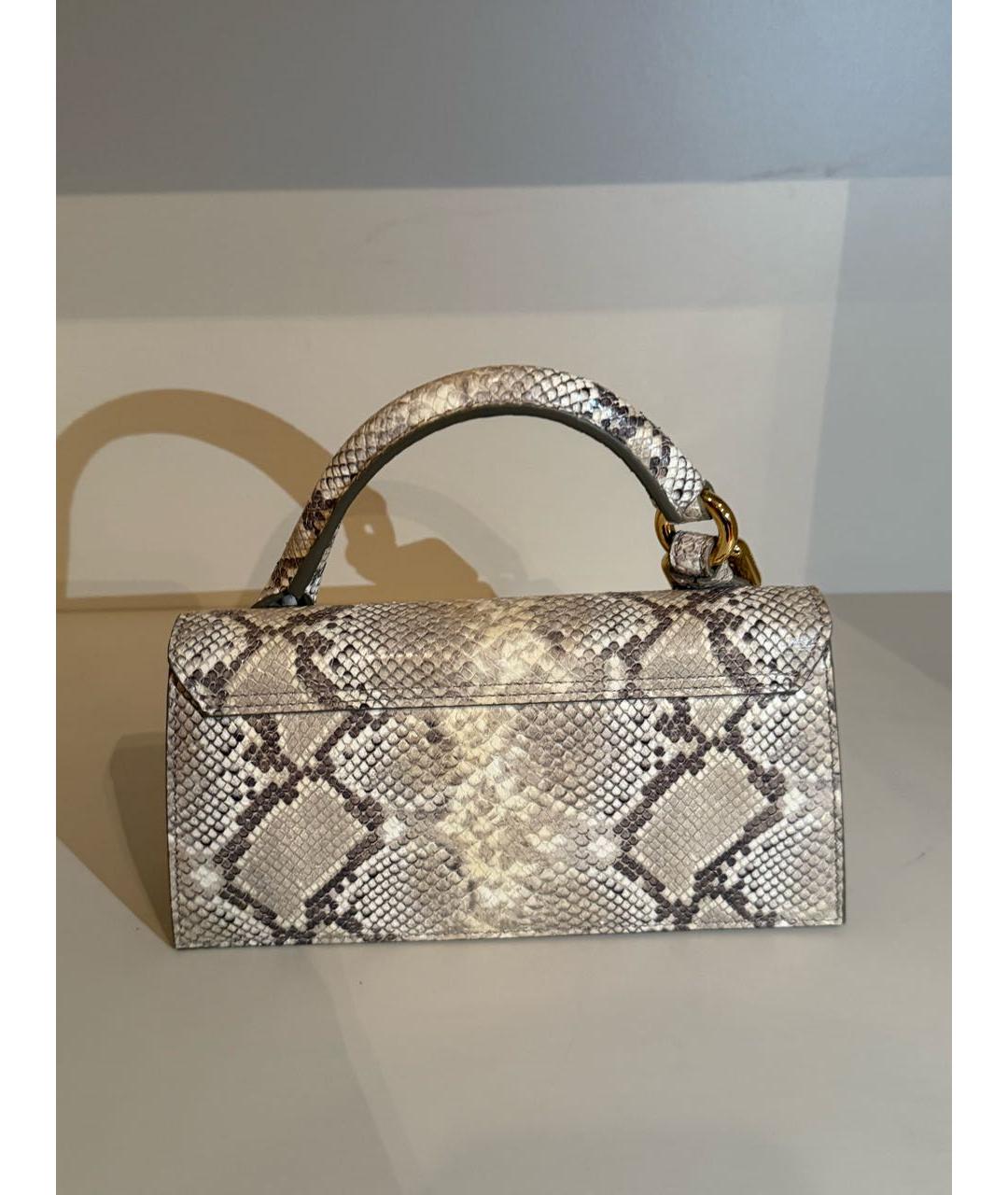 JACQUEMUS Желтая сумка с короткими ручками из экзотической кожи, фото 2