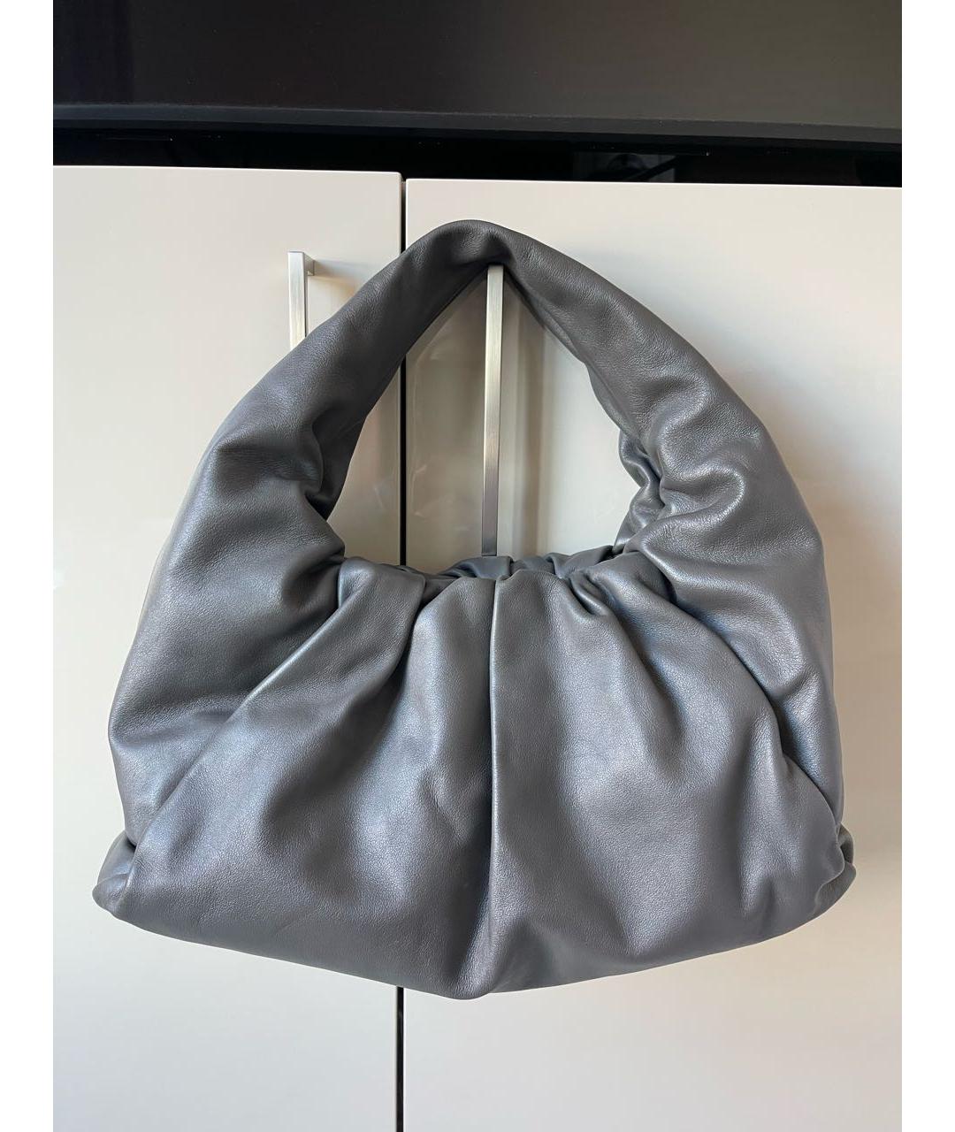 BOTTEGA VENETA Антрацитовая кожаная сумка с короткими ручками, фото 3