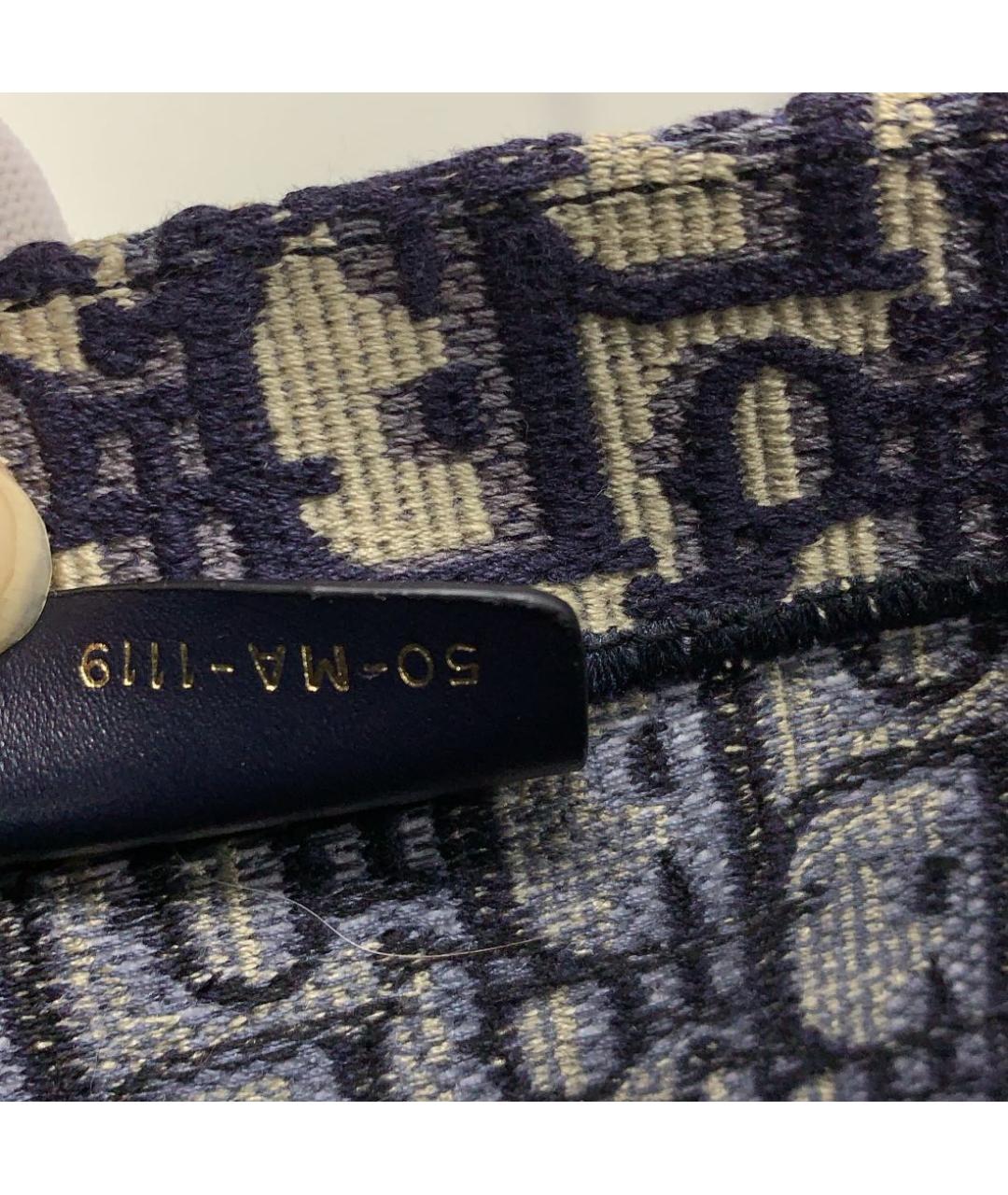 CHRISTIAN DIOR Темно-синяя тканевая сумка тоут, фото 6