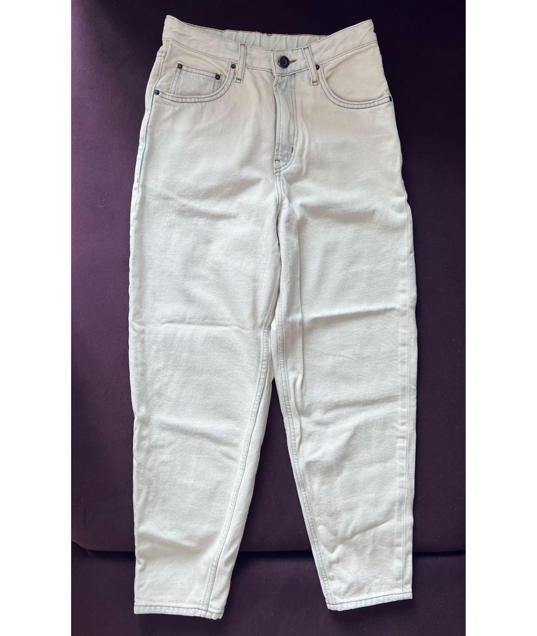 American vintage Голубые хлопковые джинсы слим, фото 7