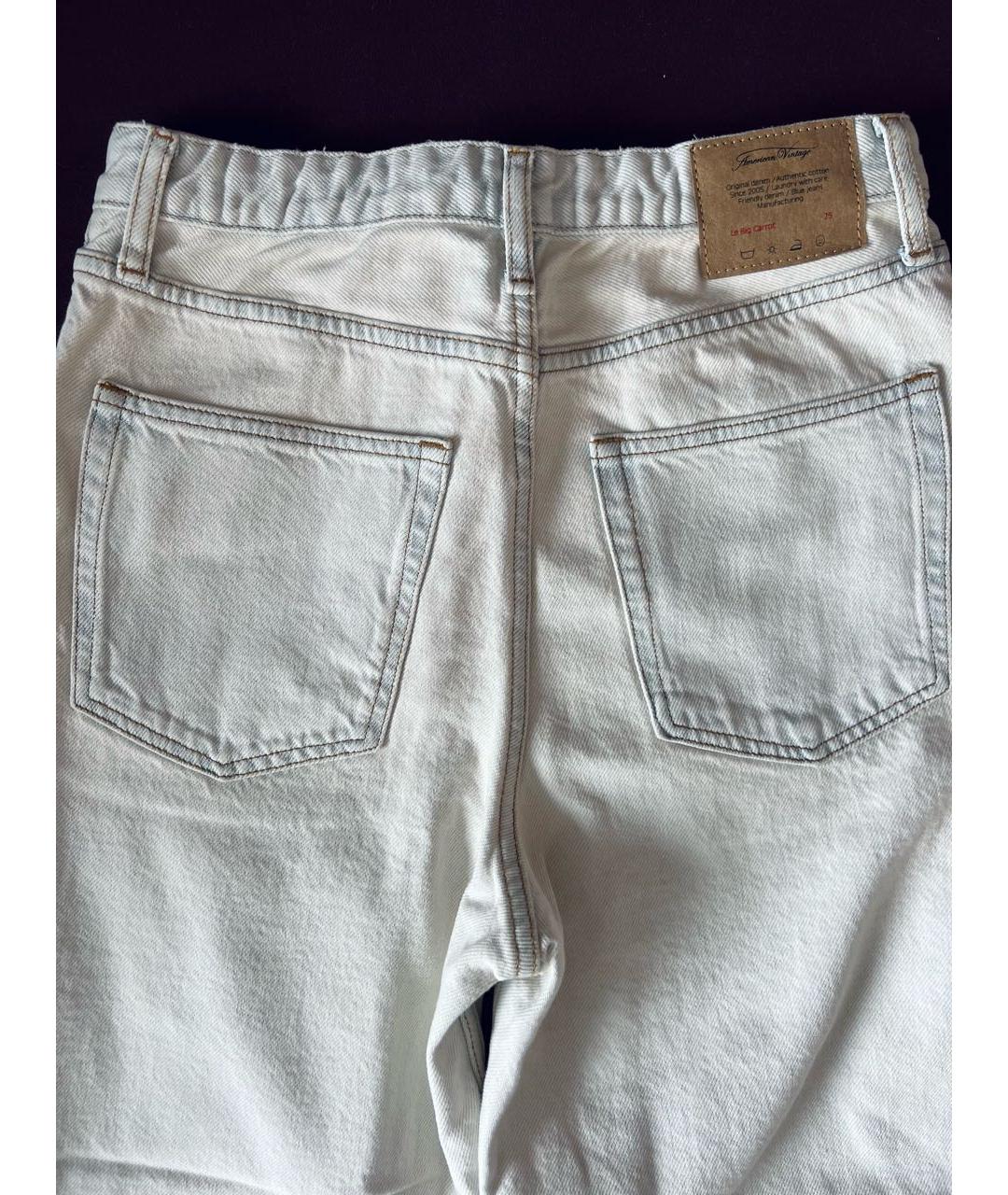 American vintage Голубые хлопковые джинсы слим, фото 5