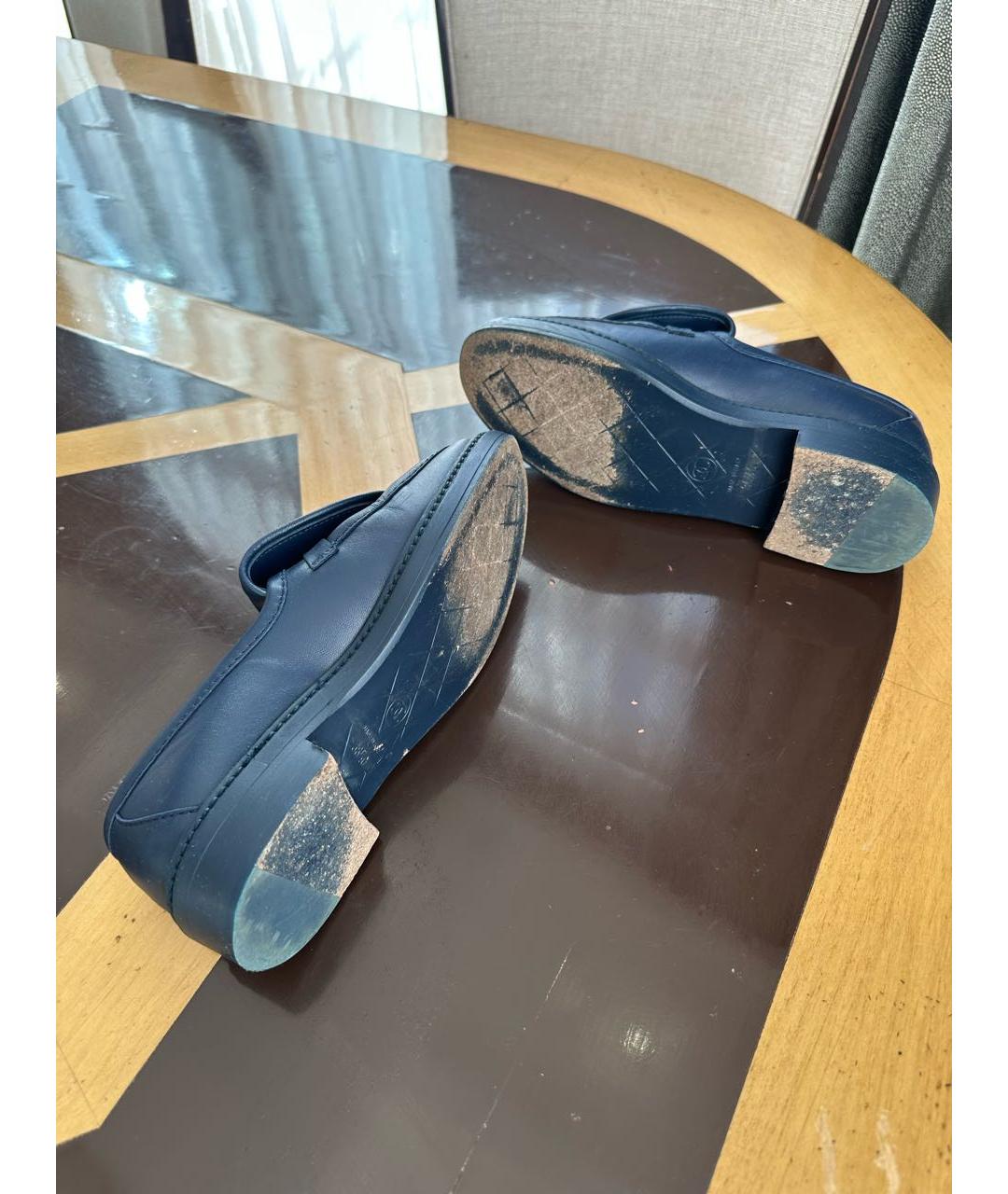 CHANEL Синие кожаные лоферы, фото 5
