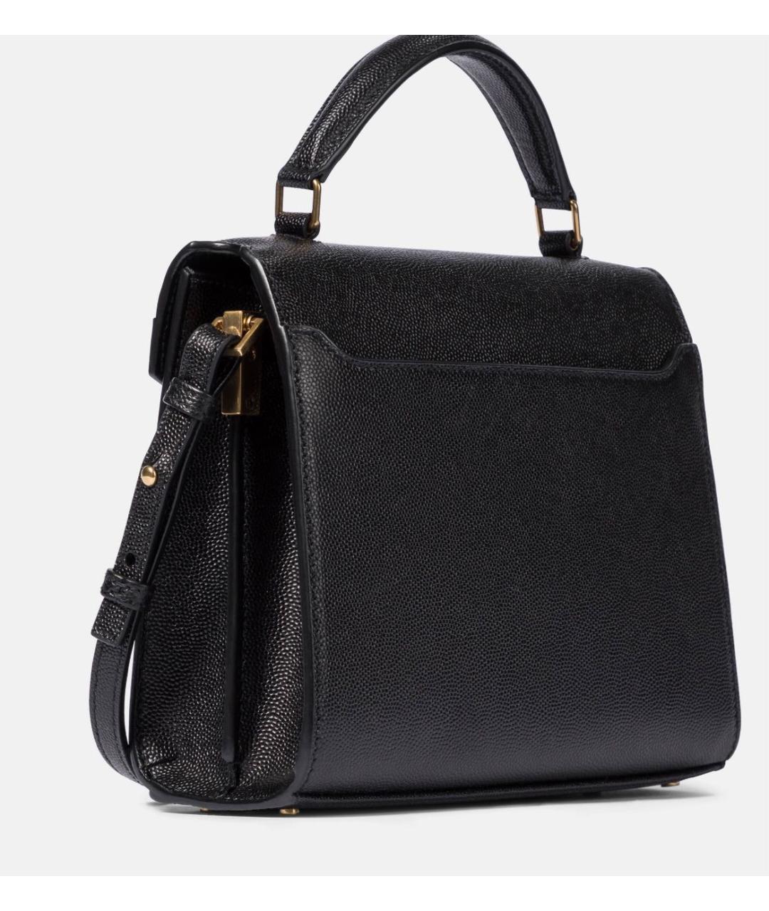SAINT LAURENT Черная кожаная сумка с короткими ручками, фото 2
