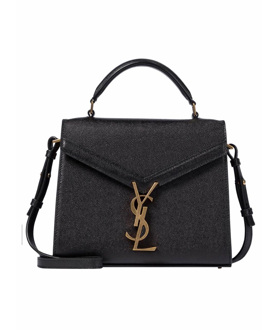 SAINT LAURENT Черная кожаная сумка с короткими ручками, фото 1