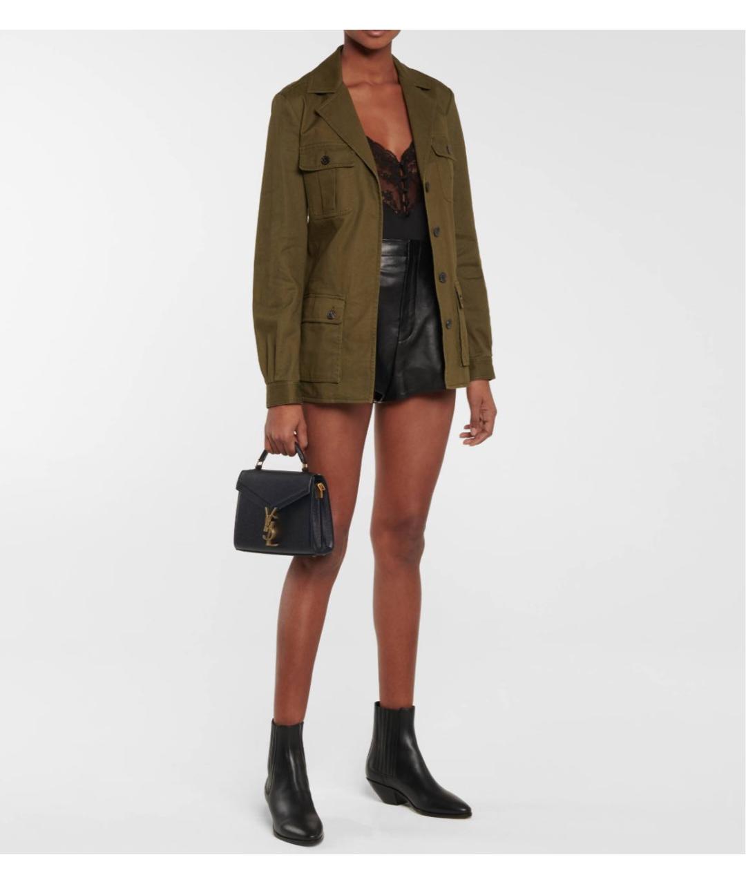 SAINT LAURENT Черная кожаная сумка с короткими ручками, фото 5