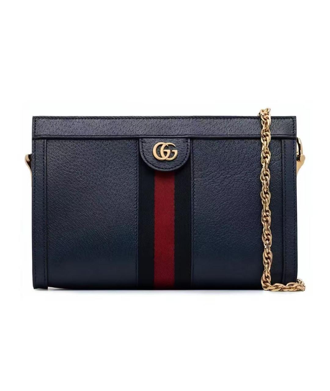 GUCCI Темно-синяя кожаная сумка через плечо, фото 3
