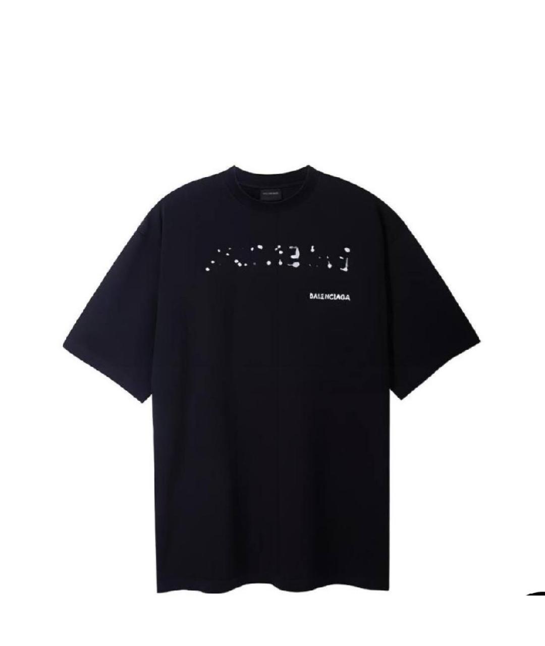 BALENCIAGA Черная хлопковая футболка, фото 2