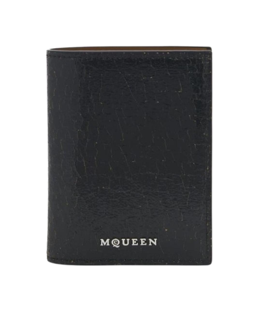 ALEXANDER MCQUEEN Черный кожаный кошелек, фото 1