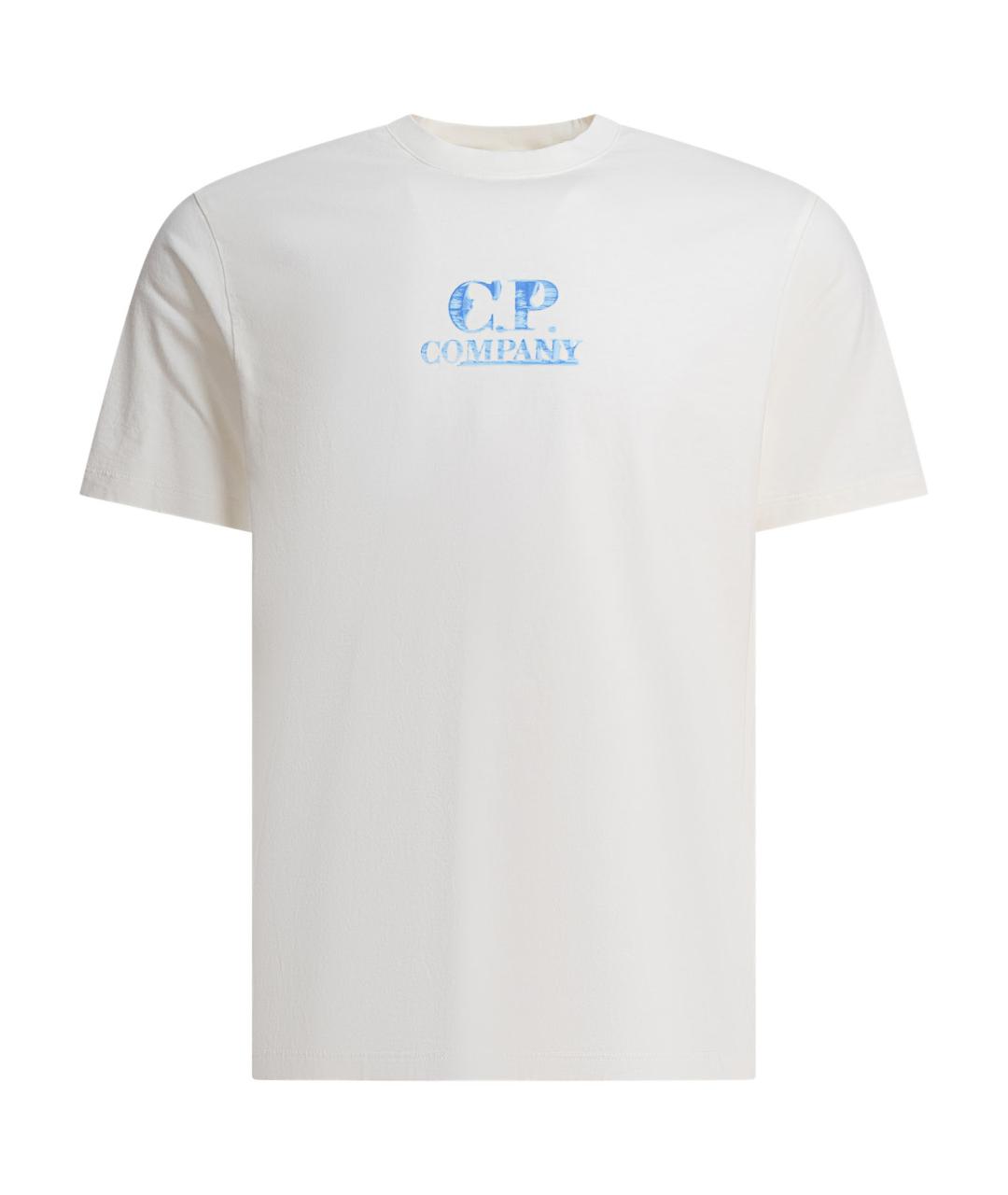 CP COMPANY Белая хлопковая футболка, фото 1