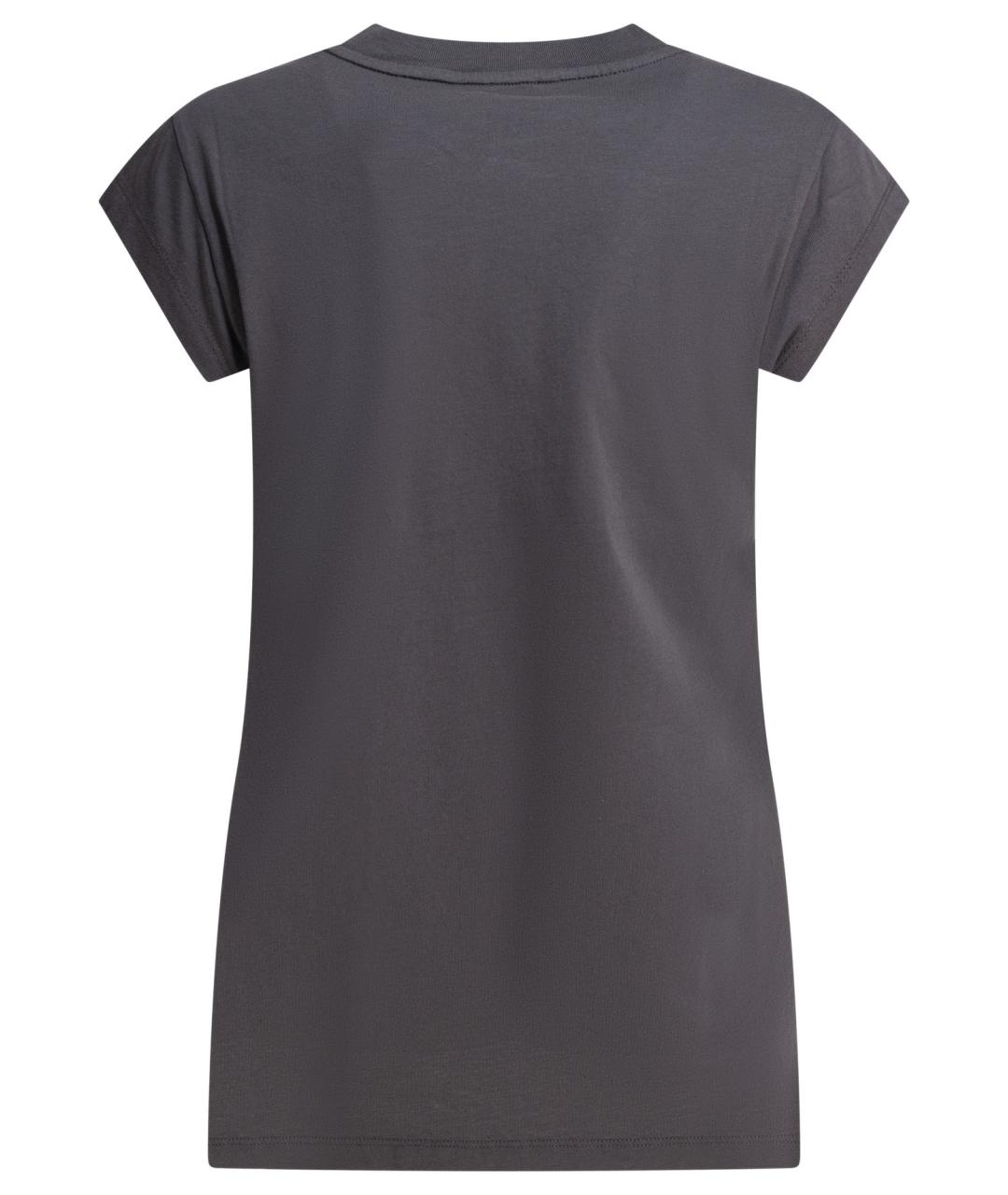 PINKO Серая хлопковая футболка, фото 2