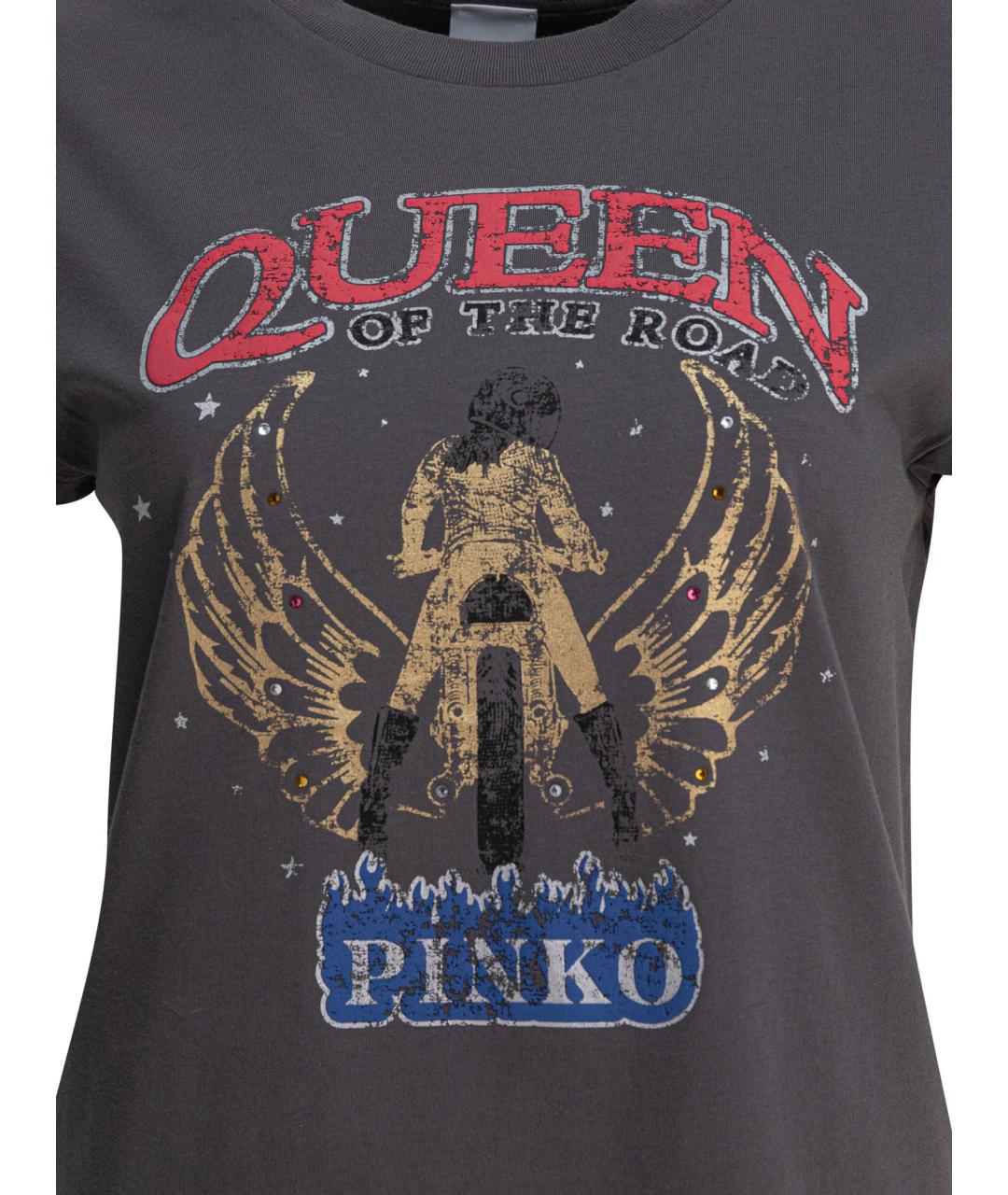 PINKO Серая хлопковая футболка, фото 3