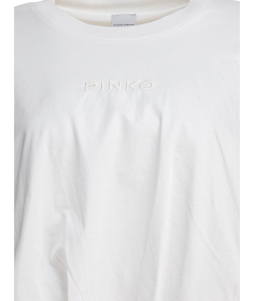 PINKO Белая хлопковая футболка, фото 3