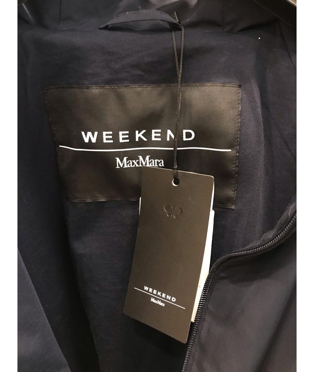 WEEKEND MAX MARA Темно-синяя полиэстеровая куртка, фото 3