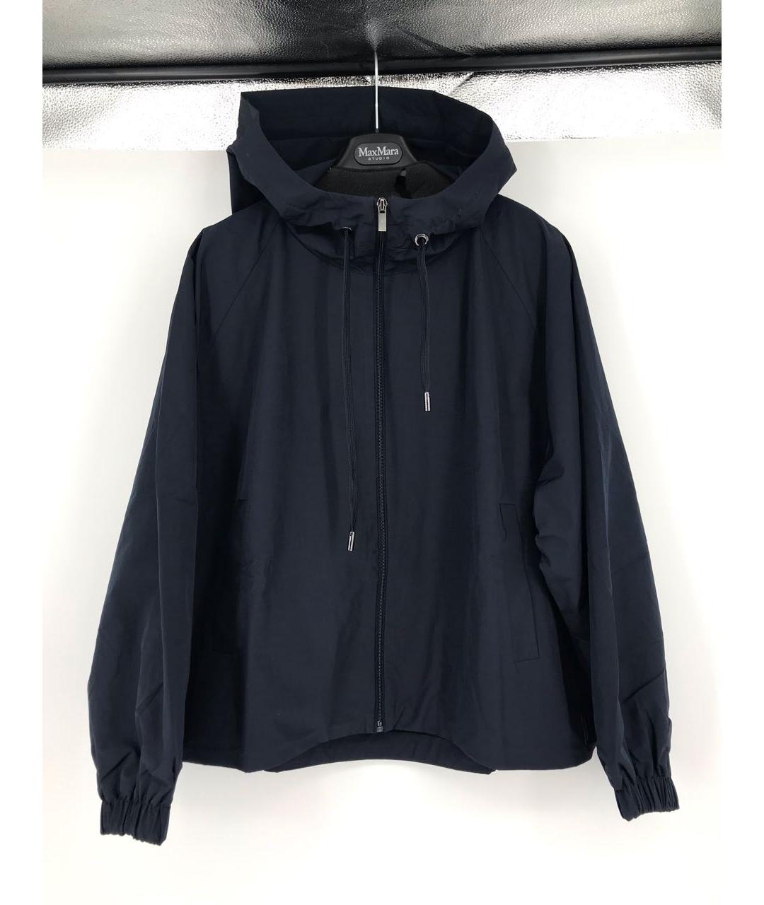 WEEKEND MAX MARA Темно-синяя полиэстеровая куртка, фото 5