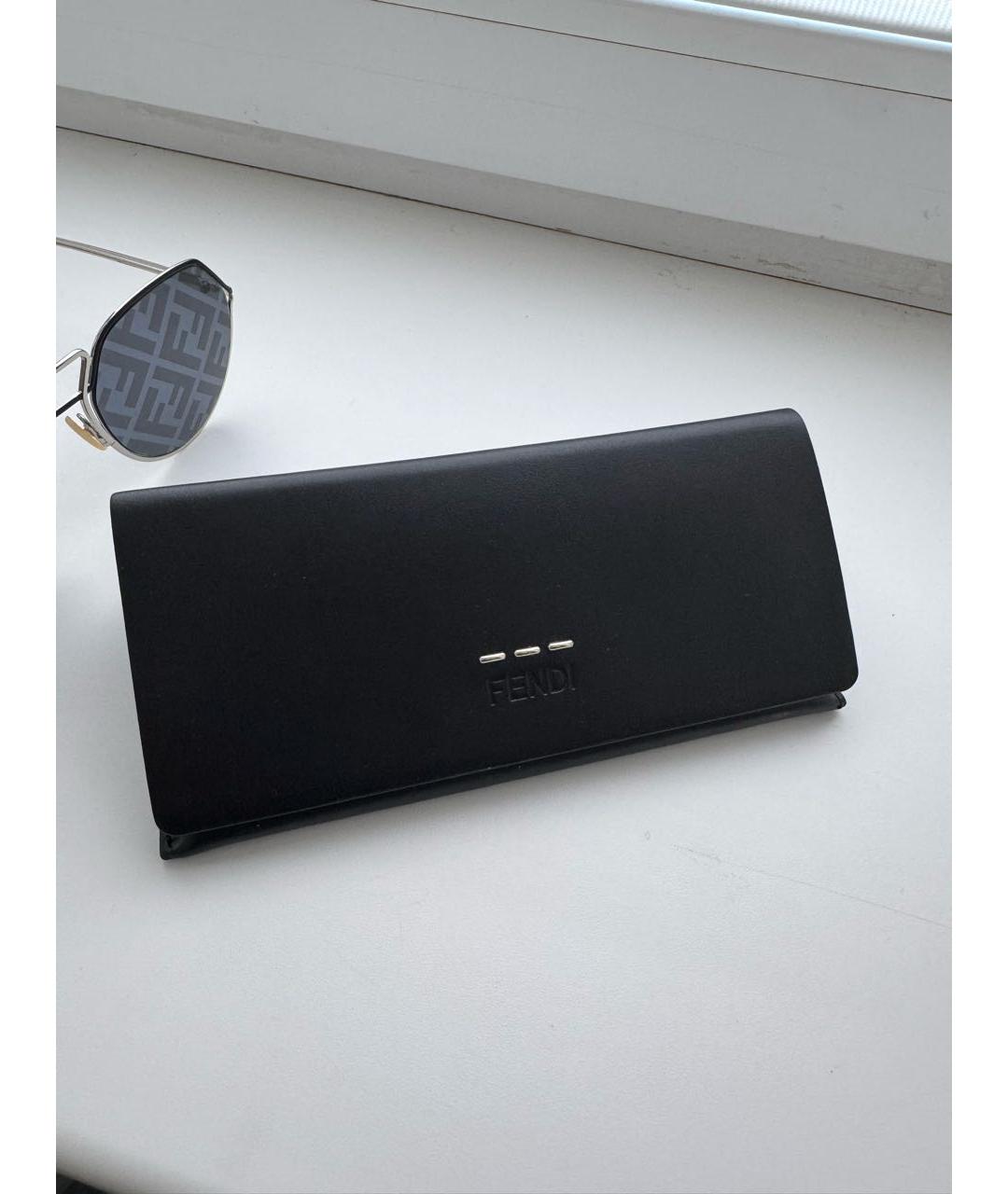 FENDI Антрацитовые металлические солнцезащитные очки, фото 4