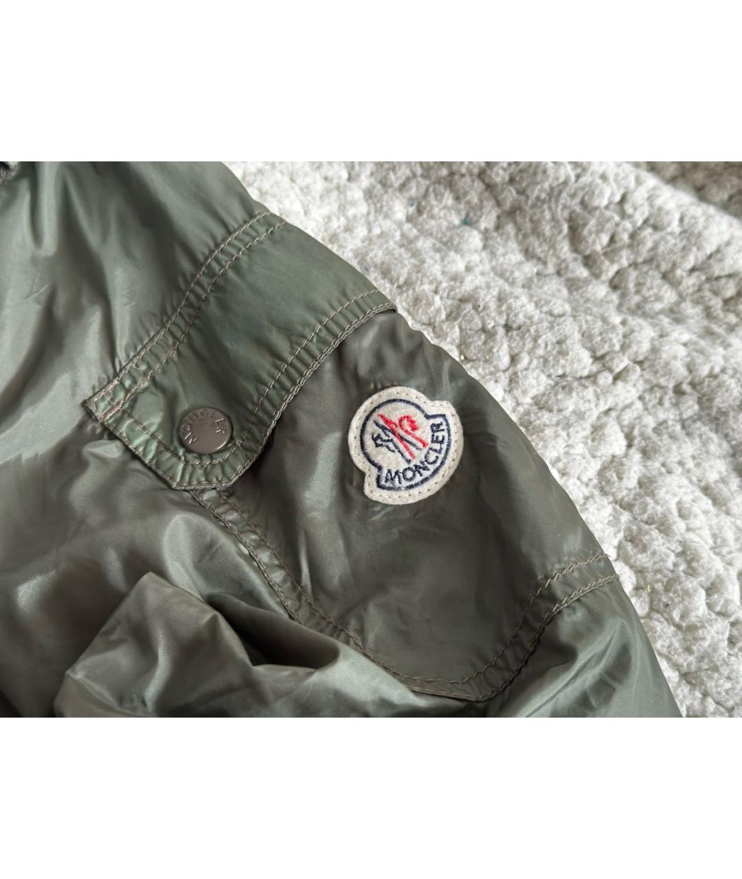 MONCLER Хаки полиэстеровая куртка, фото 4