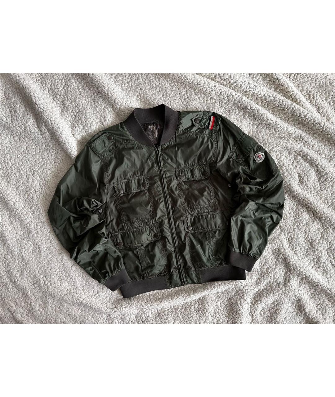 MONCLER Хаки полиэстеровая куртка, фото 9