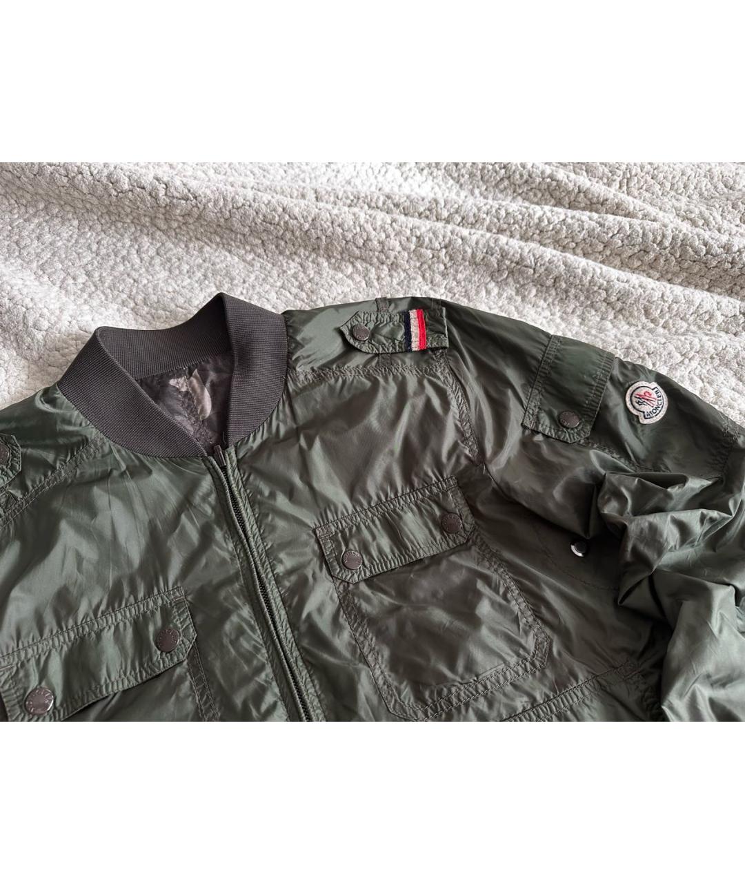MONCLER Хаки полиэстеровая куртка, фото 3