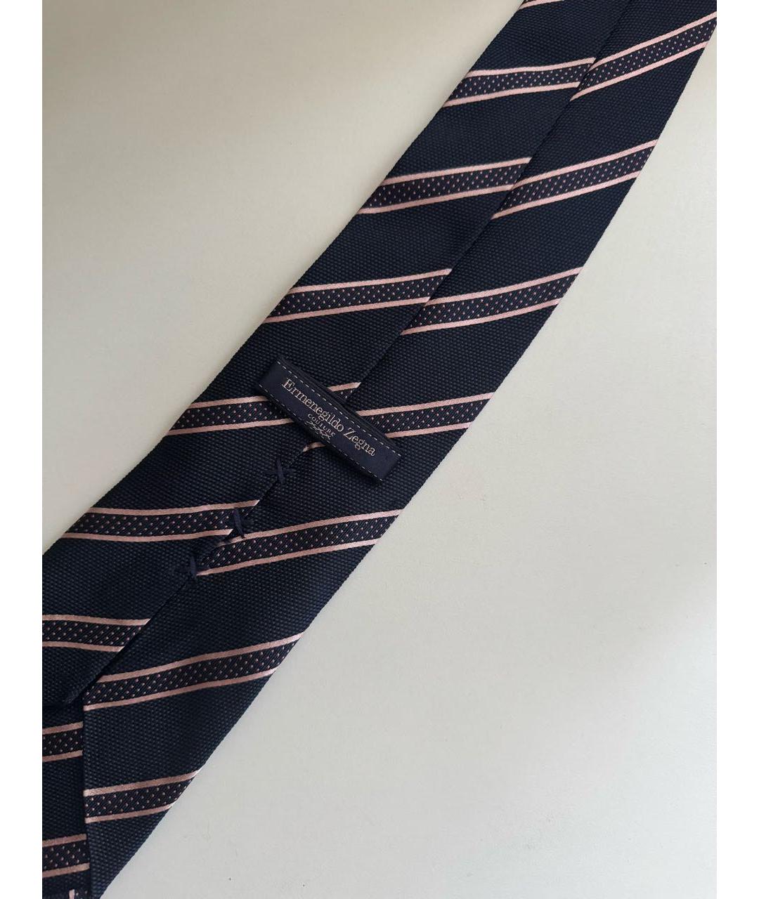 ERMENEGILDO ZEGNA Темно-синий шелковый галстук, фото 3