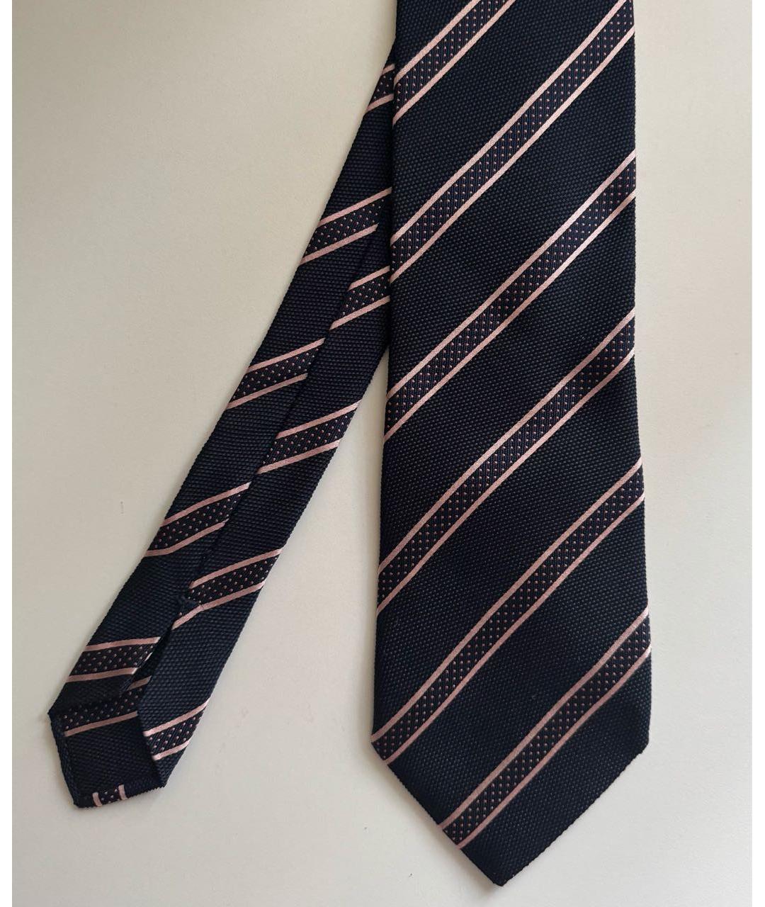 ERMENEGILDO ZEGNA Темно-синий шелковый галстук, фото 2