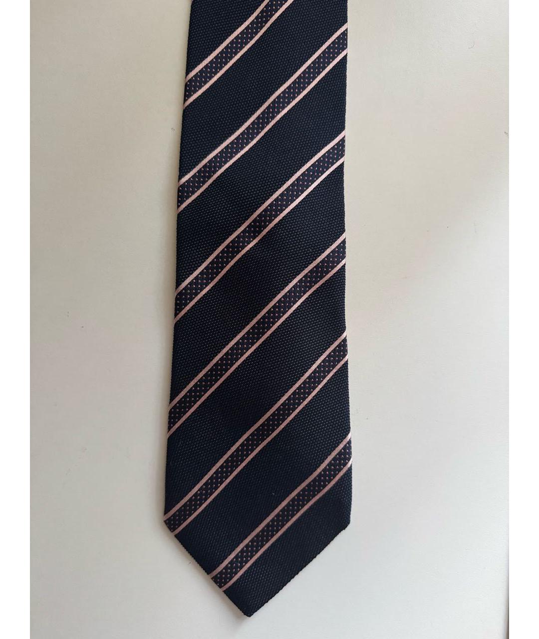 ERMENEGILDO ZEGNA Темно-синий шелковый галстук, фото 5
