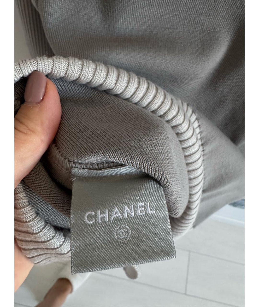 CHANEL Серый шерстяной джемпер / свитер, фото 5