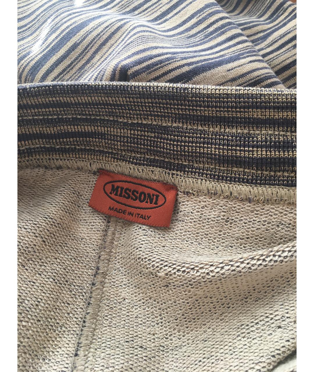 MISSONI Бежевые хлопковые спортивные брюки и шорты, фото 5