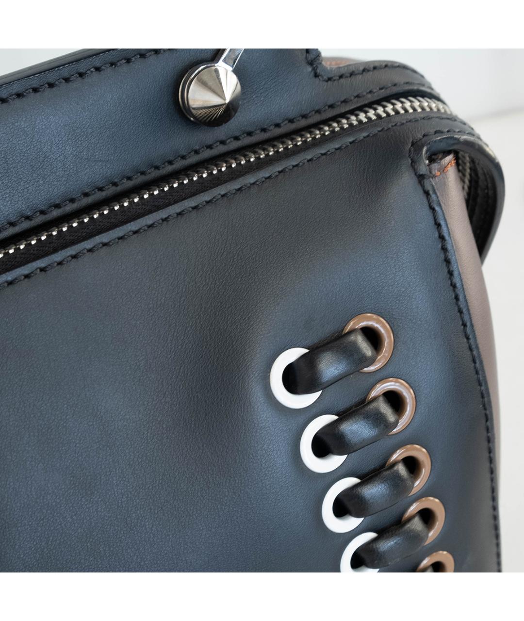 FENDI Черная кожаная сумка тоут, фото 5