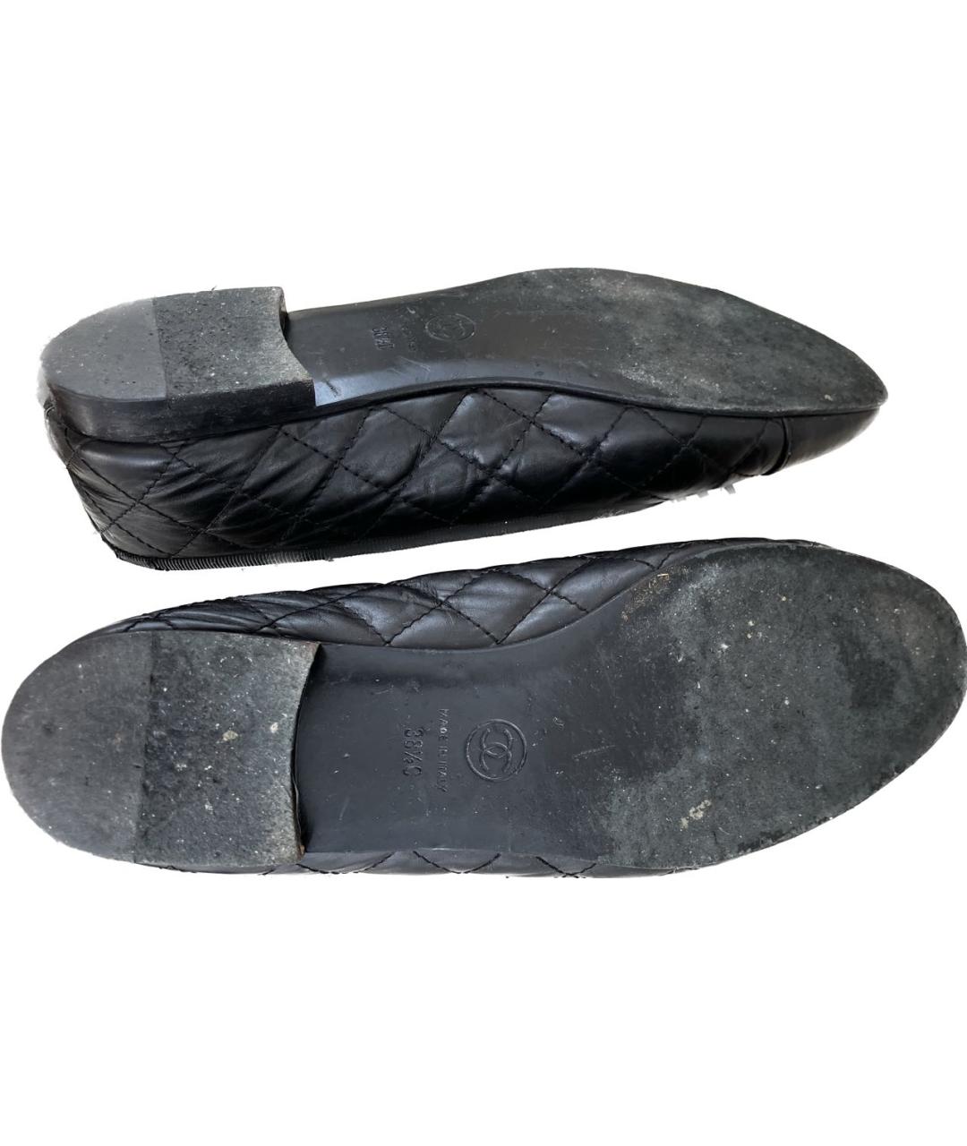 CHANEL Черные кожаные балетки, фото 4