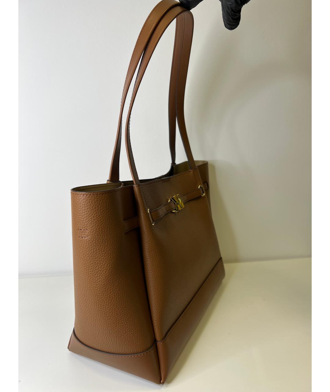MICHAEL KORS Коричневая кожаная сумка тоут, фото 2
