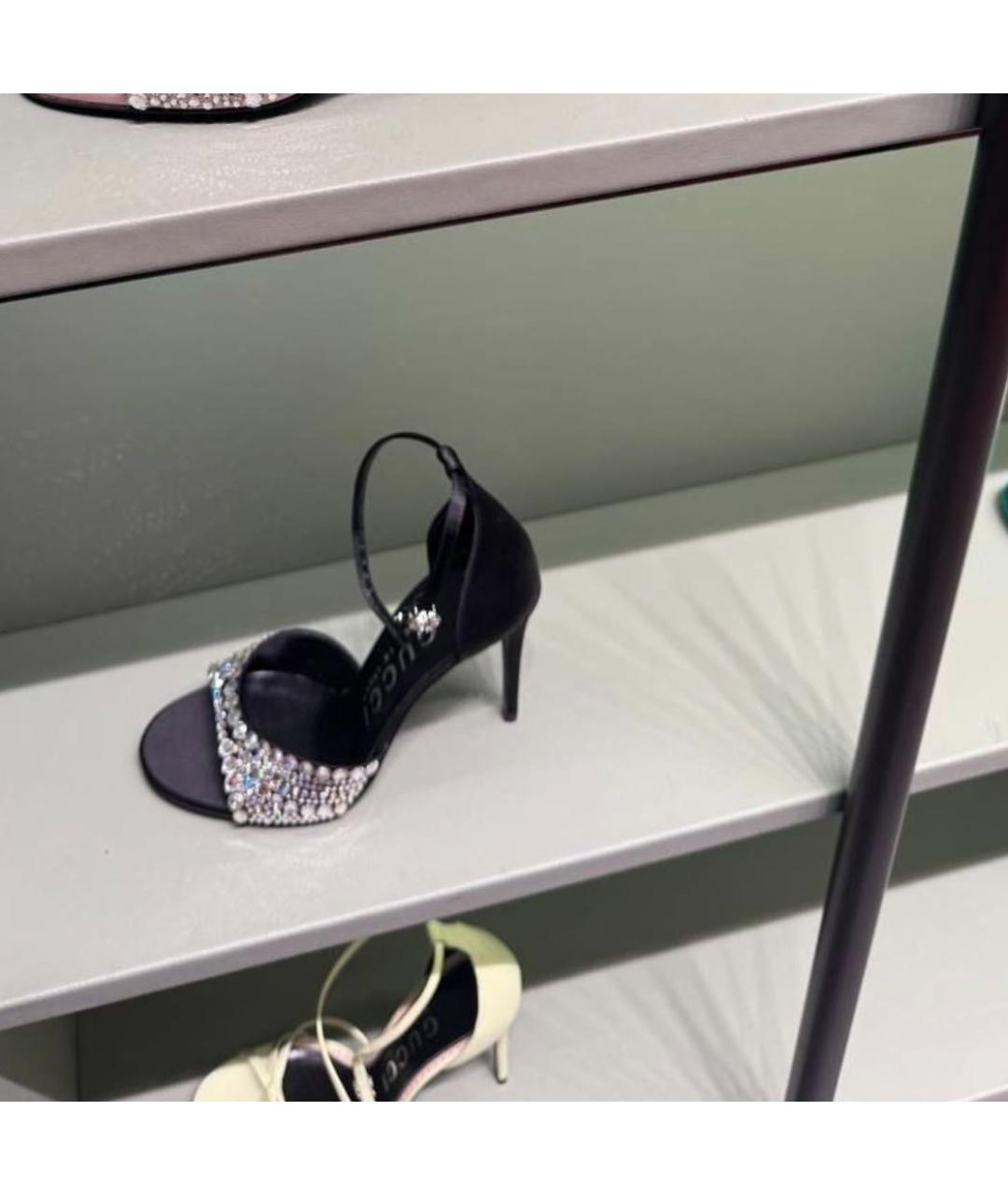 GUCCI Черные текстильные босоножки, фото 9