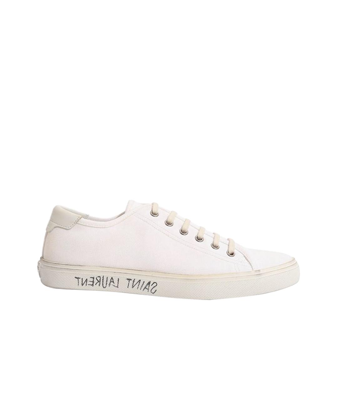 SAINT LAURENT Белые текстильные кеды, фото 1