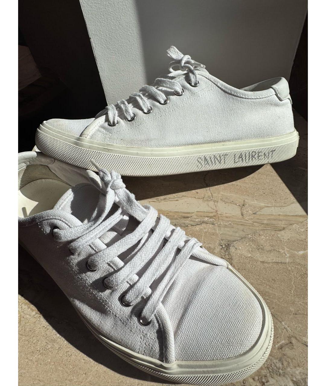 SAINT LAURENT Белые текстильные кеды, фото 6