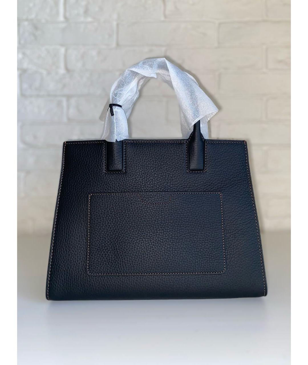 BURBERRY Коричневая кожаная сумка с короткими ручками, фото 3