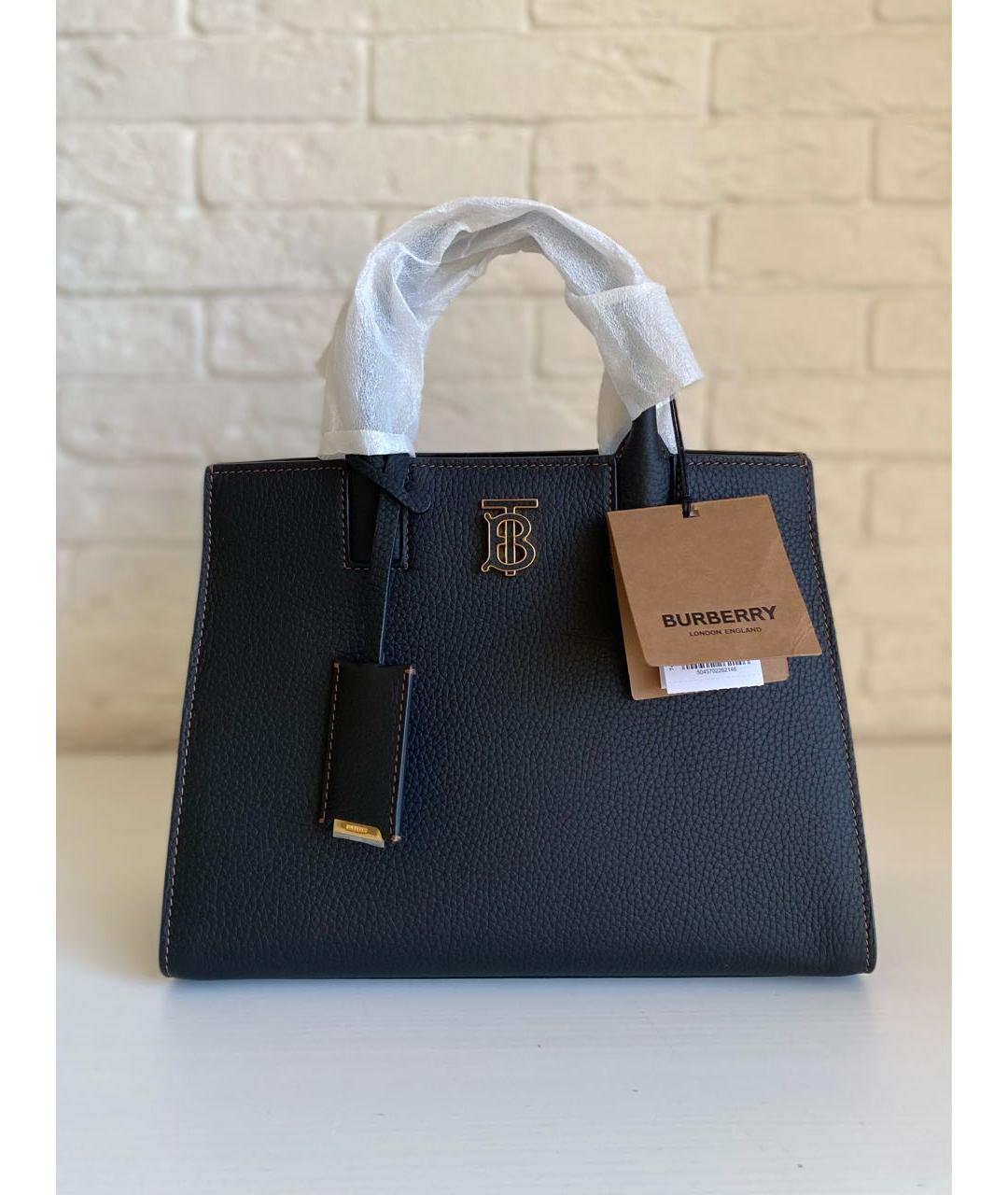 BURBERRY Коричневая кожаная сумка с короткими ручками, фото 2