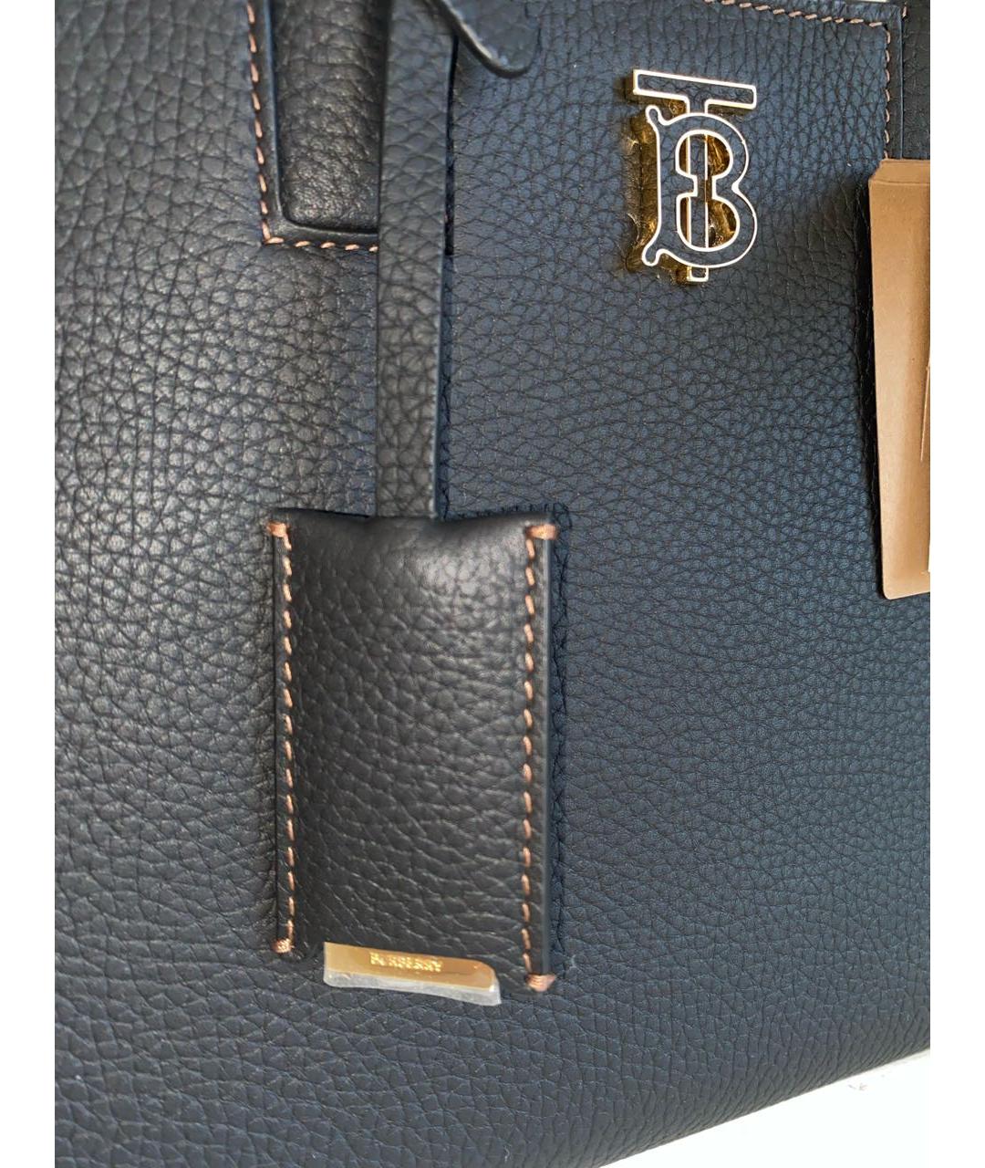 BURBERRY Коричневая кожаная сумка с короткими ручками, фото 4