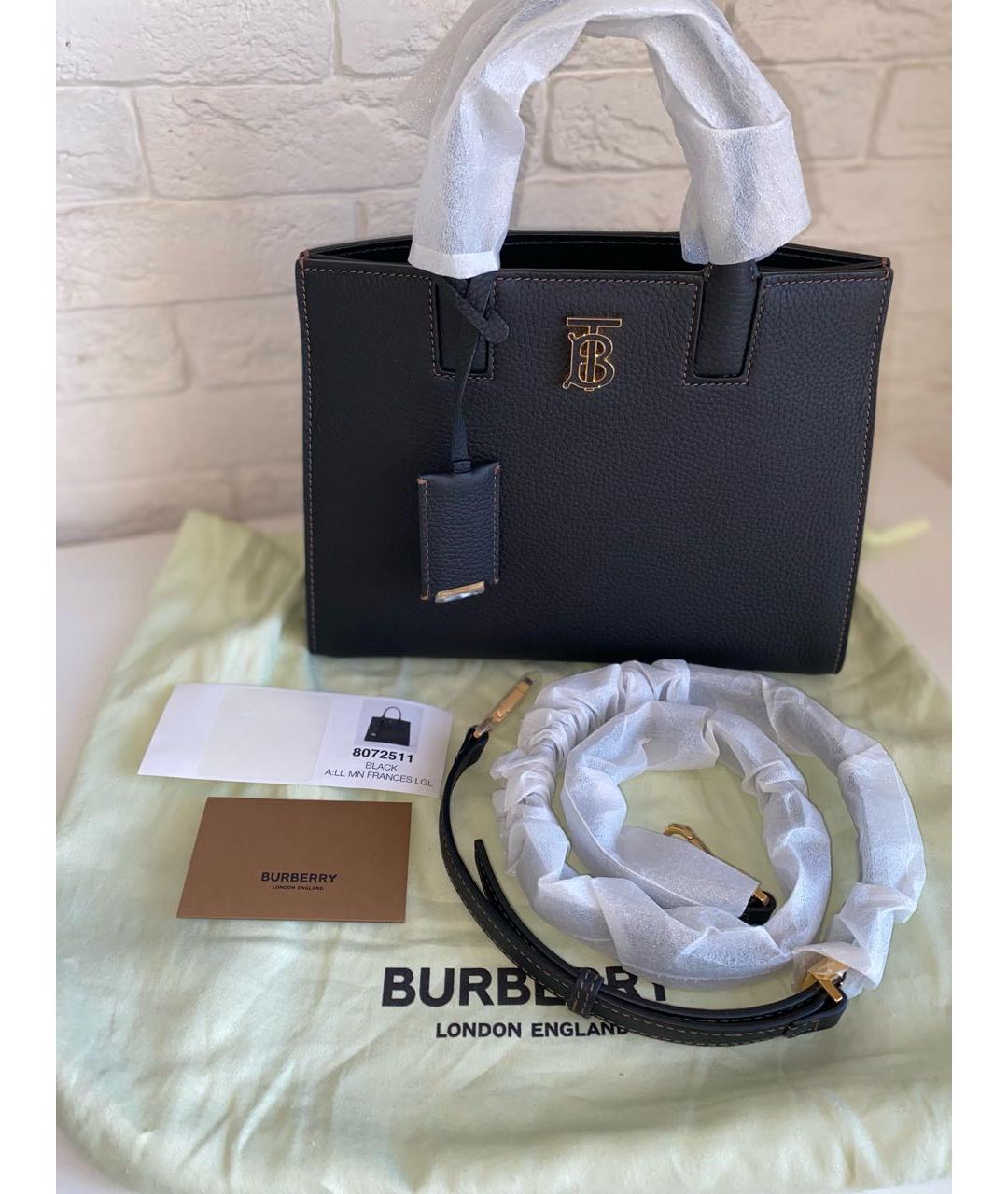 BURBERRY Коричневая кожаная сумка с короткими ручками, фото 5