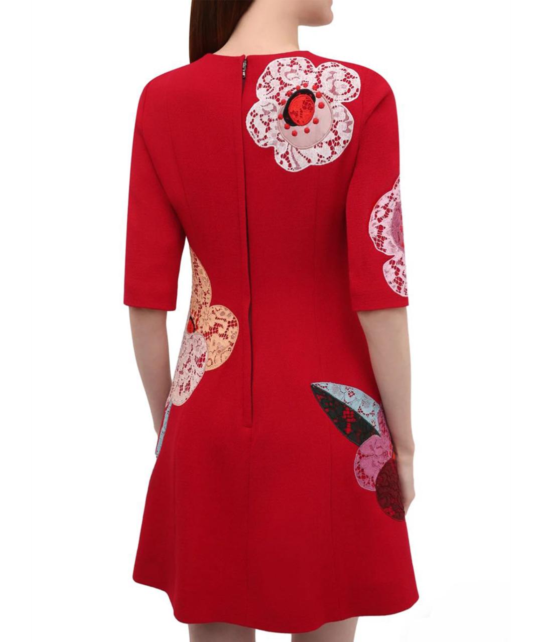 DOLCE&GABBANA Красное шерстяное коктейльное платье, фото 9