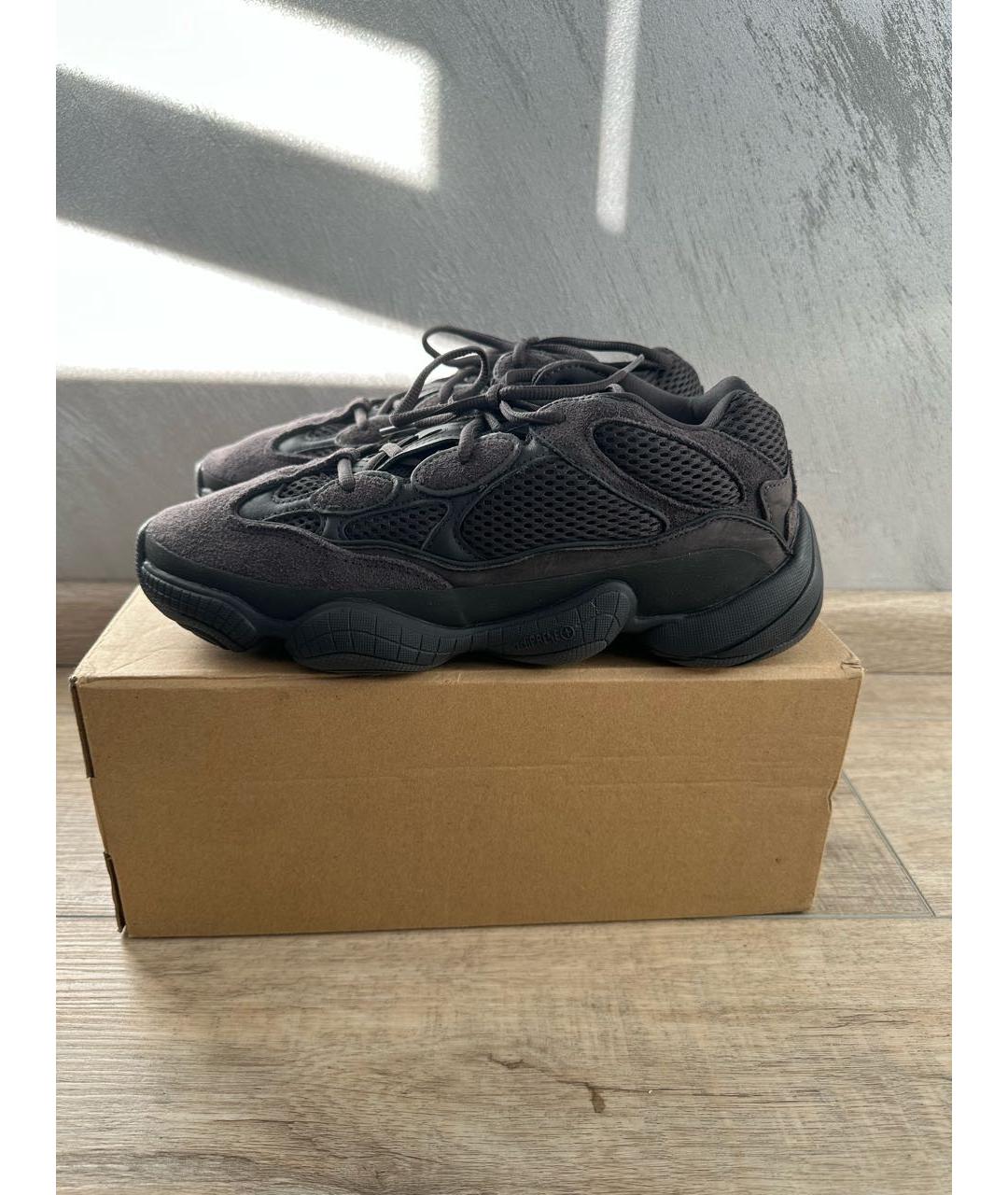 ADIDAS YEEZY Черные замшевые низкие кроссовки / кеды, фото 6