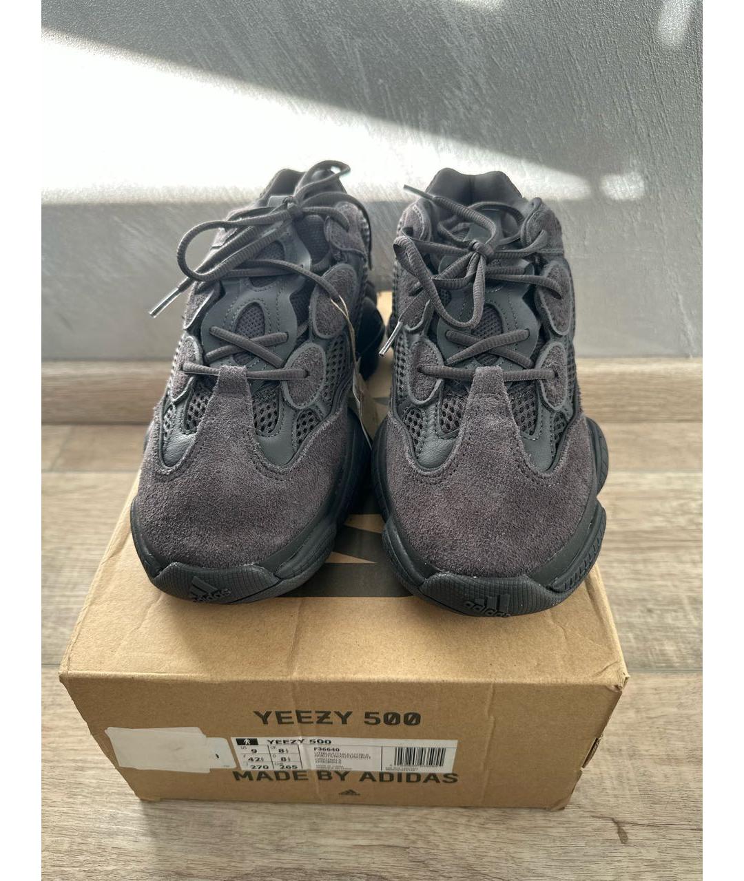 ADIDAS YEEZY Черные замшевые низкие кроссовки / кеды, фото 2
