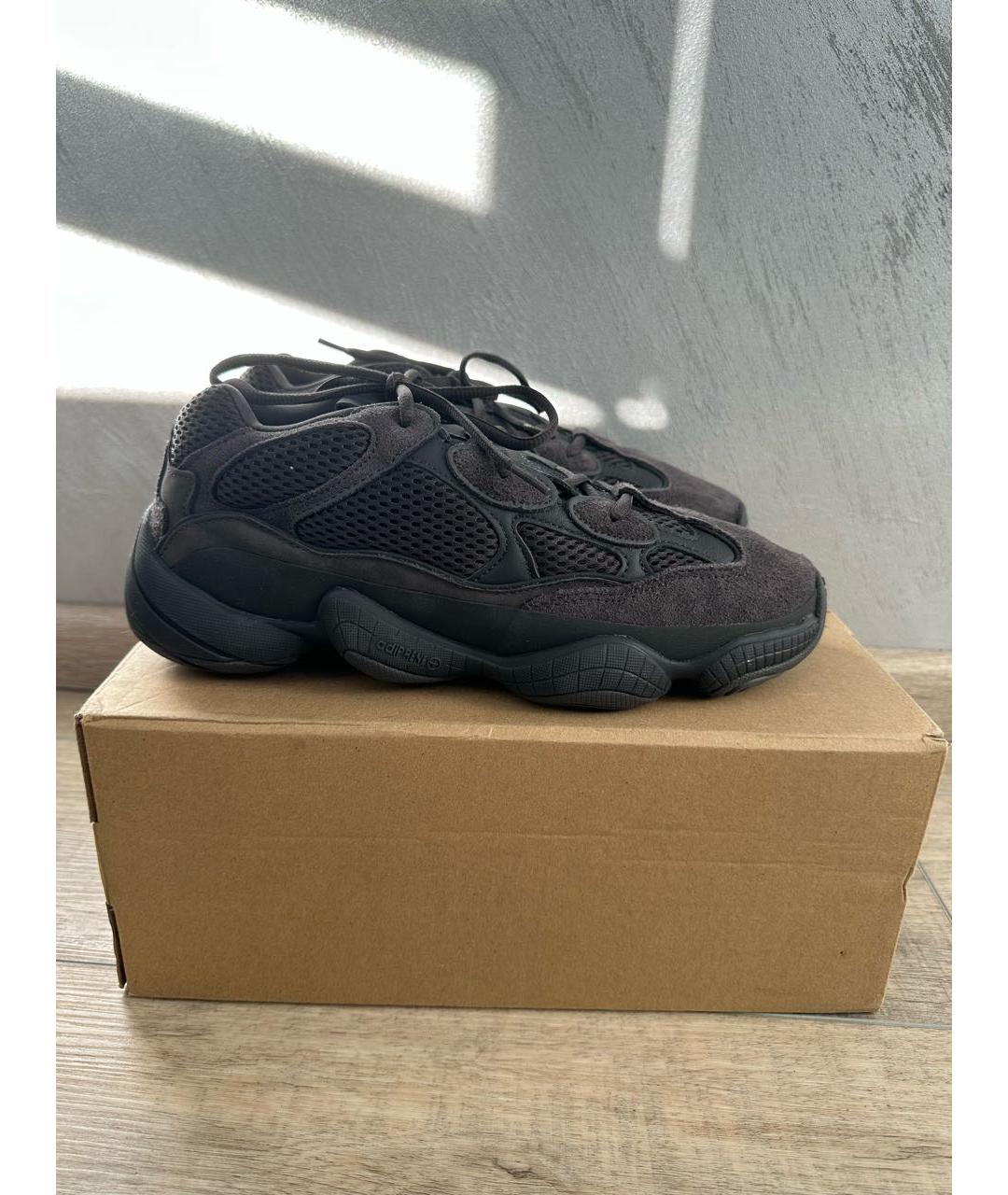 ADIDAS YEEZY Черные замшевые низкие кроссовки / кеды, фото 7