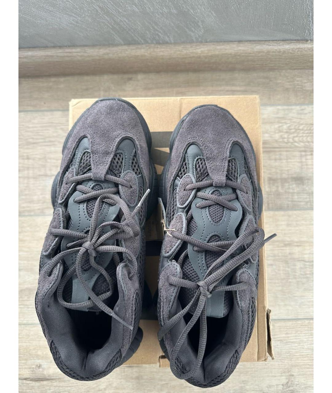 ADIDAS YEEZY Черные замшевые низкие кроссовки / кеды, фото 3