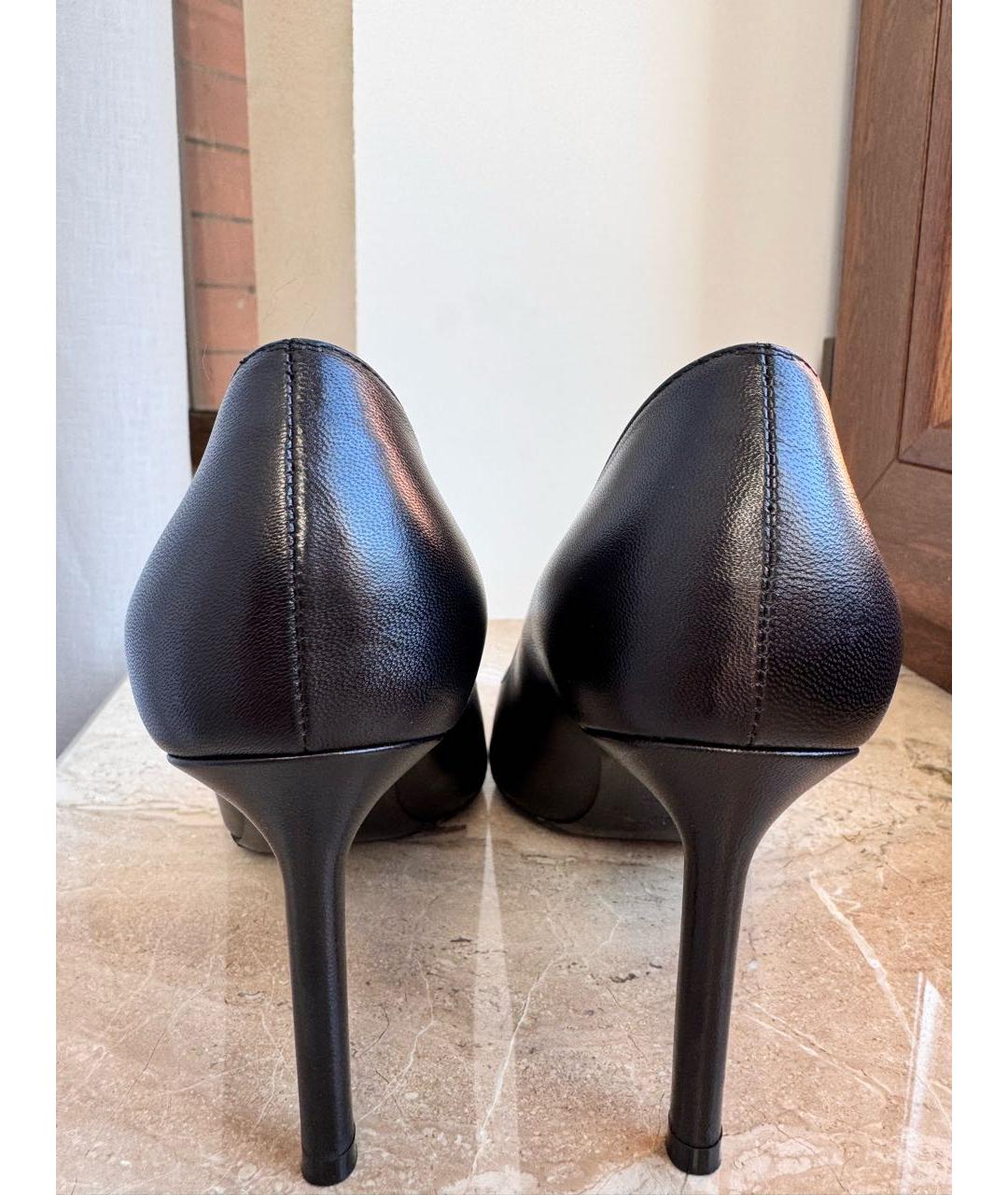 SAINT LAURENT Черные кожаные туфли, фото 3