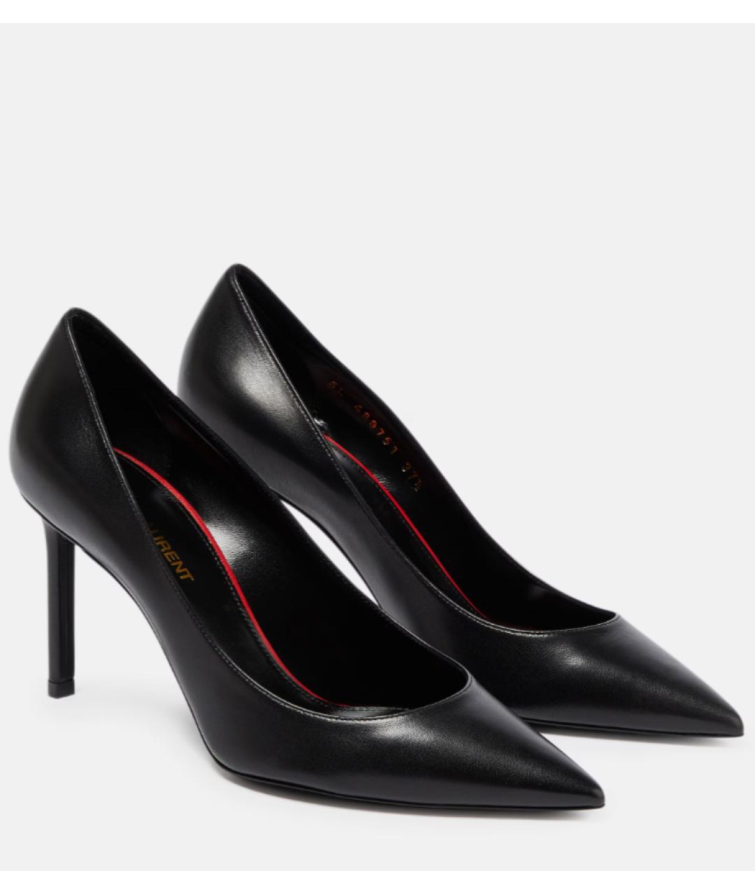 SAINT LAURENT Черные кожаные туфли, фото 7