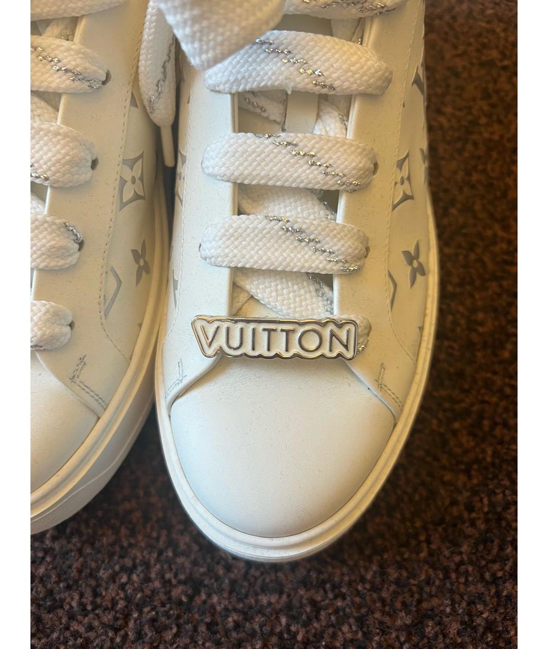 LOUIS VUITTON Белые кожаные кеды, фото 5