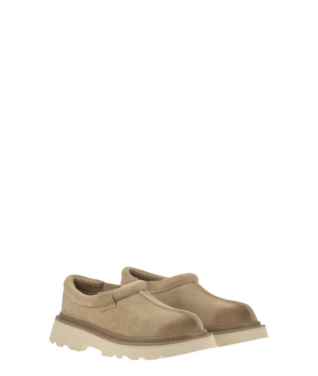 UGG AUSTRALIA Бежевые нубуковые низкие ботинки, фото 4